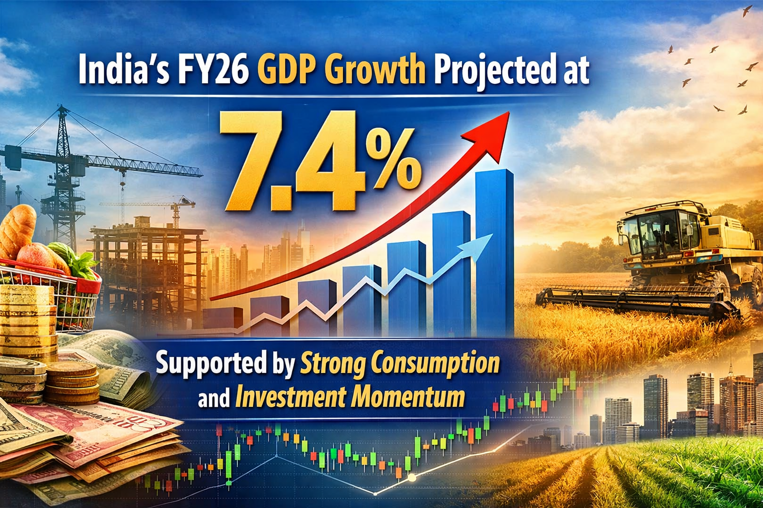 India's FY26 GDP Growth Projected at 7.4%, Supported by Strong Consumption and Investment Momentum