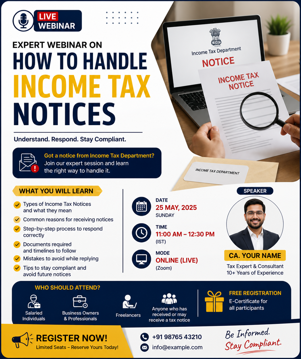 Savreen (Phone) Expert Webinar on How to Handle Income Tax Notices