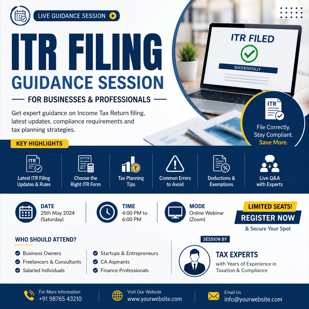 ITR Filing Guidance Session for Businesses & Professionals