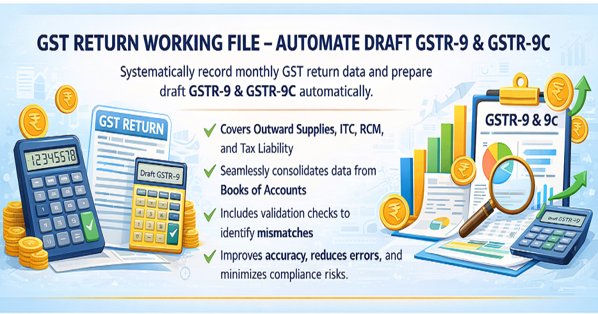 GST Return Annual Return GSTR9 9C Working file