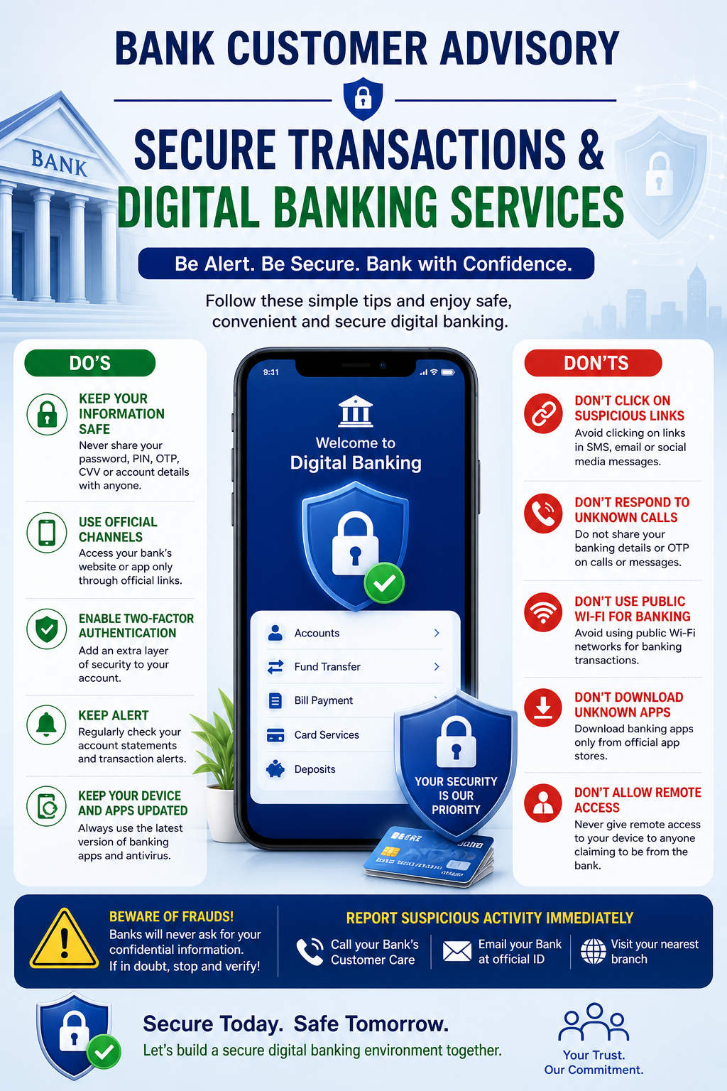 Bank Customer Advisory: Secure Transactions & Digital Banking Services
